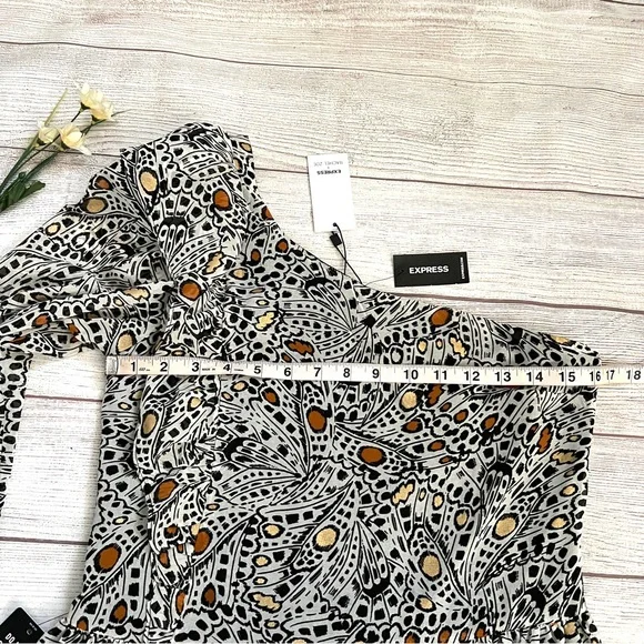 EXPRESS Rachel Zoe Printed One Shoulder Ruffle Mini Dress - Picture 13 of 16